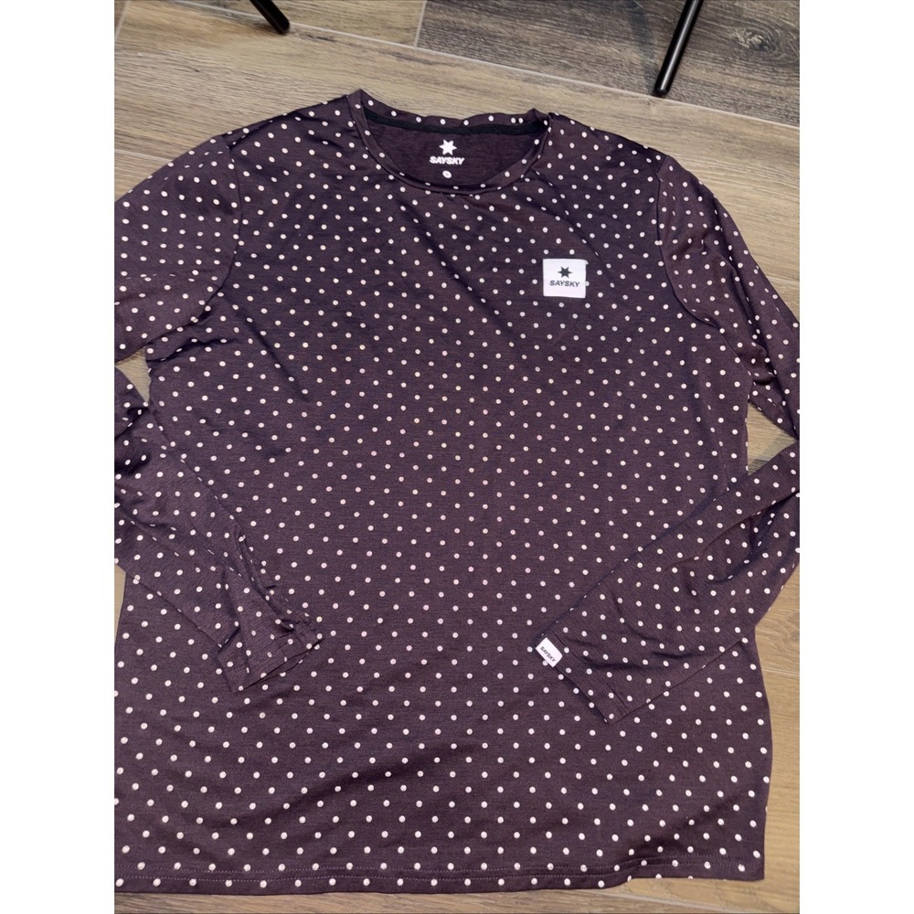 Saysky Men's Reflective Polka Pace Long Sleeve Running Top Medium